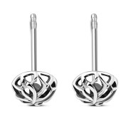 Round Celtic Trinity Knot Stud Silver Earrings, ep279st